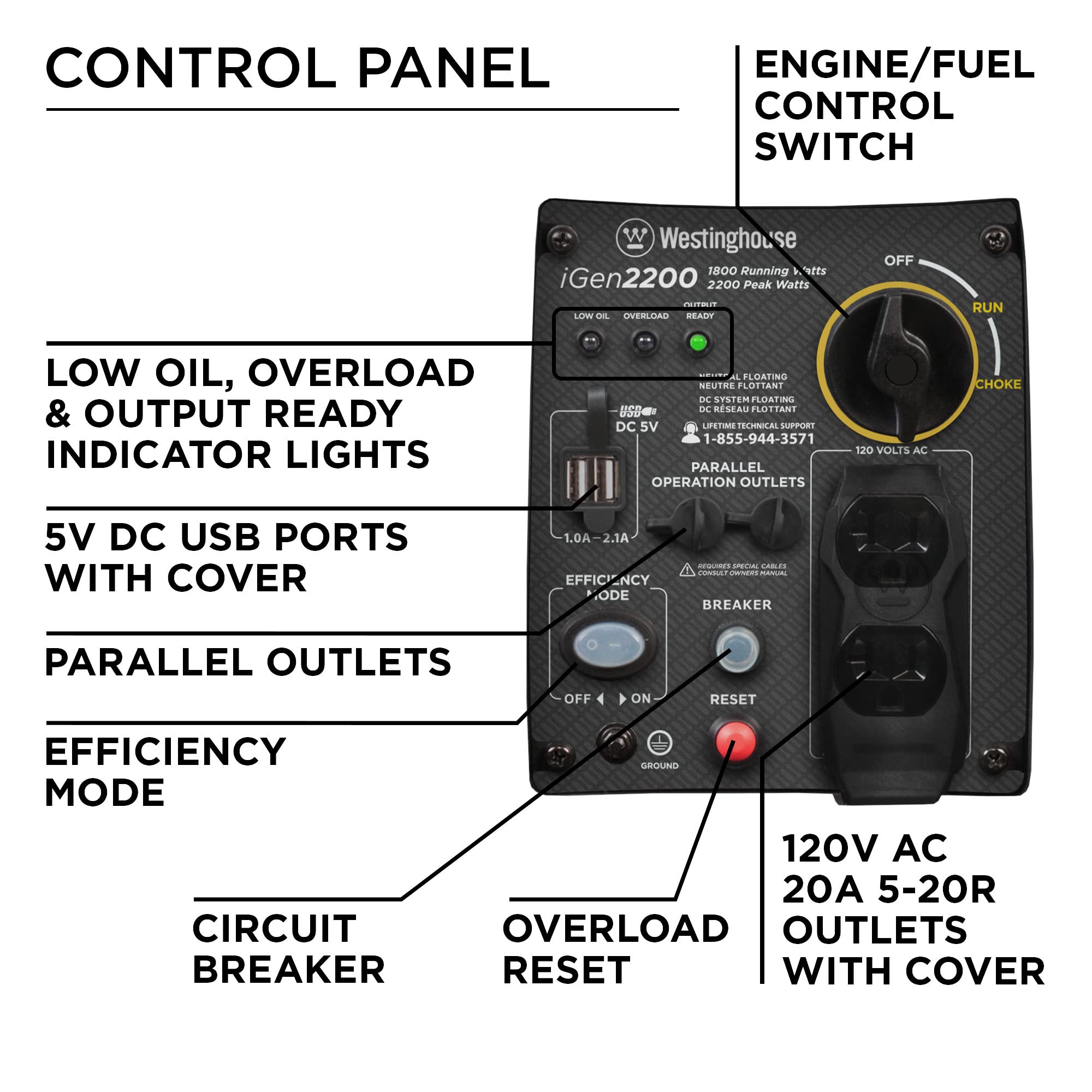 Westinghouse 2800 Peak Watt Super Quiet & Lightweight Portable Inverter Generator, Gas Powered, Parallel Capable, Long Run Time Gronata