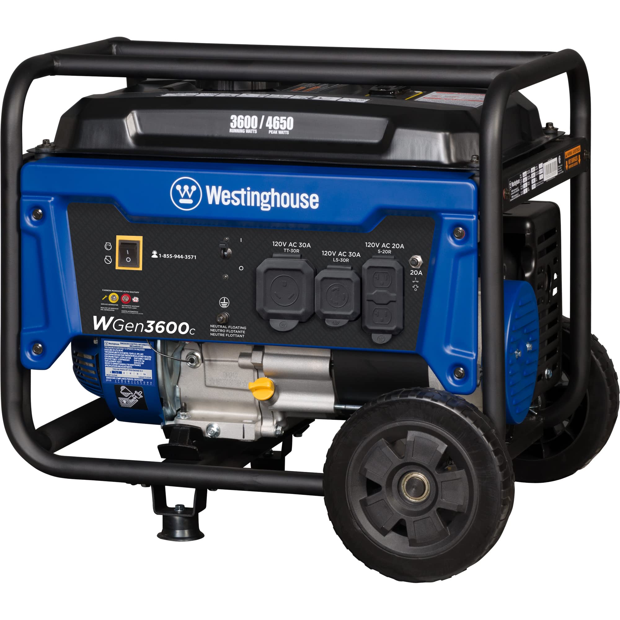 Westinghouse 4650 Peak Watt Dual Fuel Portable Generator, RV Ready 30A Outlet, Gas & Propane Powered Gronata