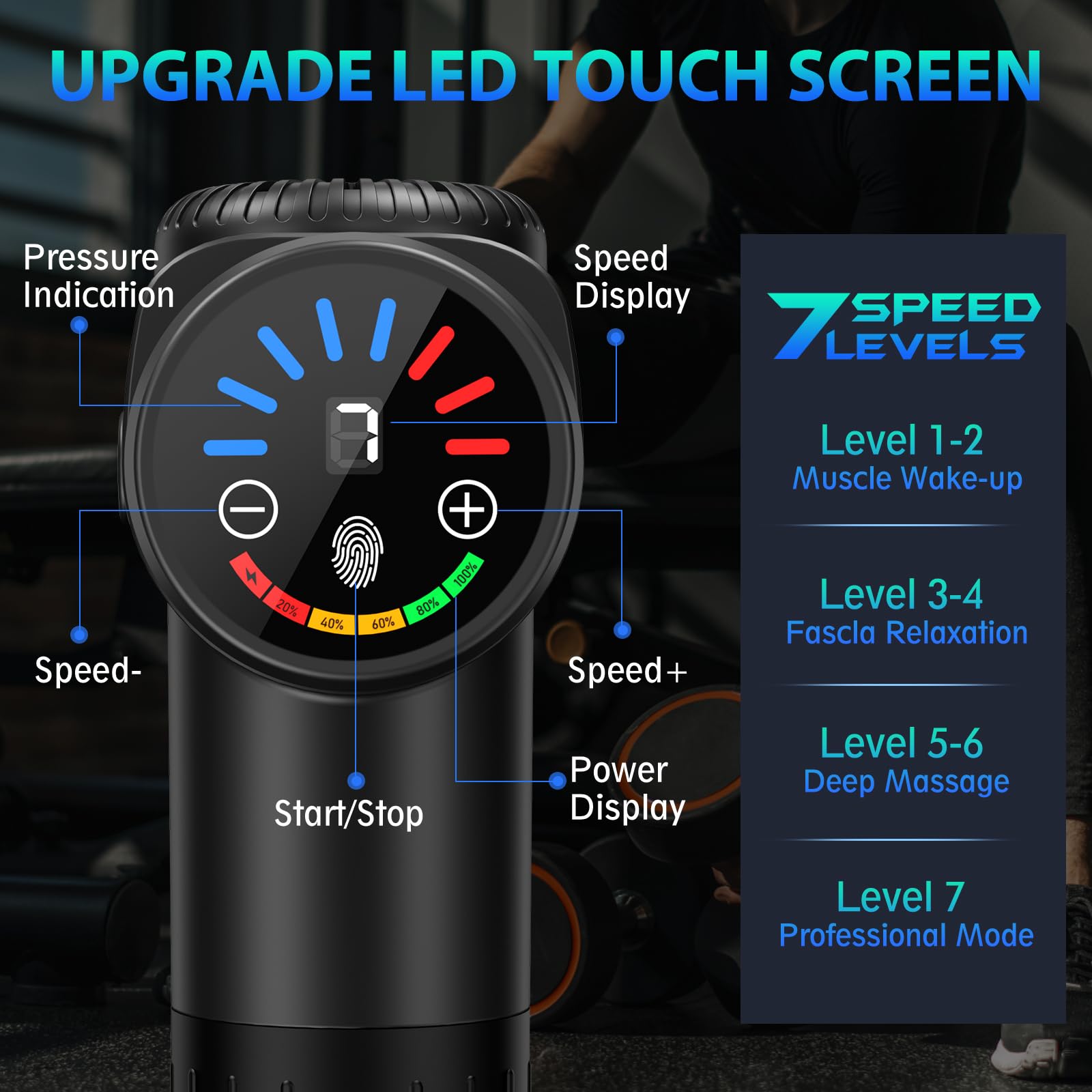 TOLOCO Massage Gun, Deep Tissue Back Massage for Athletes for Pain Relief, Percussion Massager with 10 Massages Heads & Silent Brushless Motor, Fathers Day Dad Gifts, Black Gronata