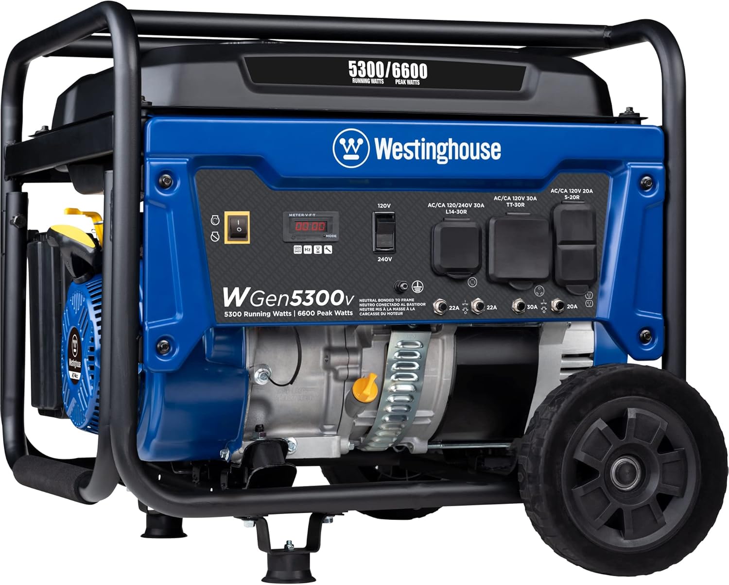 Westinghouse 6600 Peak Watt Home Backup Portable Generator, Transfer Switch Ready 30A Outlet, RV Ready 30A Outlet Gronata