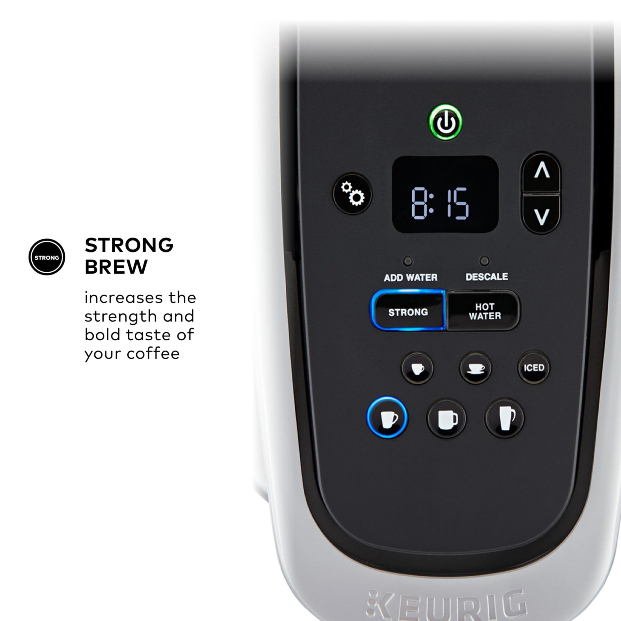 Keurig K-Elite Single Serve K-Cup Pod Coffee Maker, with Strength and Temperature Control, Iced Coffee Capability, 8 to 12oz Brew Size, Programmable, Brushed Slate Gronata