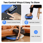 Vibration Plate Exercise Machine, Vibrating Fitness Platform for Lymphatic Drainage, Full Body Shaker Workout Equipment, Bluetooth Power Shaping Vibrate Plate, Board Sport for Home Exercise Gym, Blue Gronata