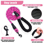 YXFDOYT No Pull Dog Harness Adjustable Collar & Leash Set - Dog Halter Harnesses Collapsible Bowls & Poop Bag Dispenser Muzzle ID Tags Toys Fits Small Medium Large Dogs (Pink-L) Gronata