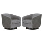 CHITA Swivel Accent Chair, Fully Assembled Fabric Barrel Armchair with FSC Certified Upholstered for Living Room, Bedroom and Office, Cream Gronata