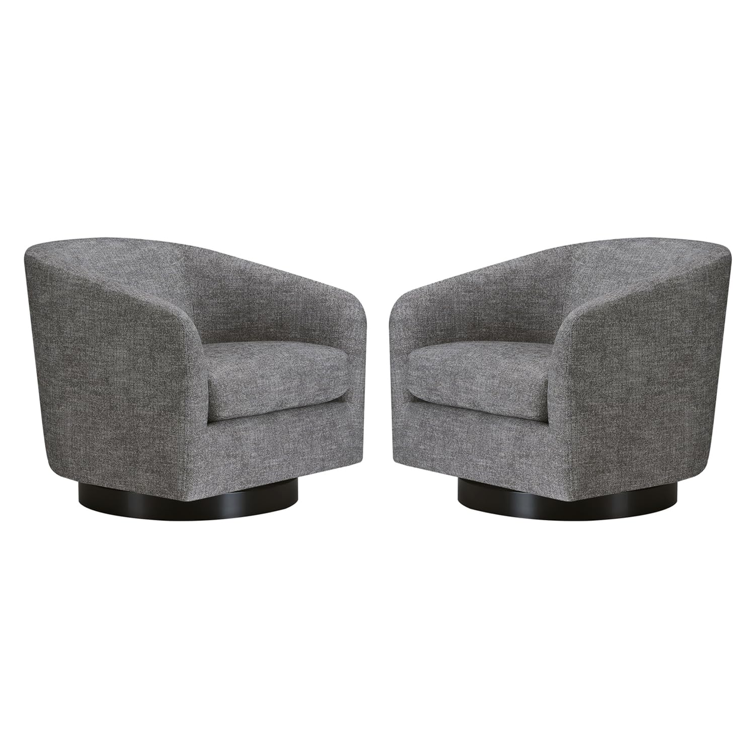 CHITA Swivel Accent Chair, Fully Assembled Fabric Barrel Armchair with FSC Certified Upholstered for Living Room, Bedroom and Office, Cream Gronata