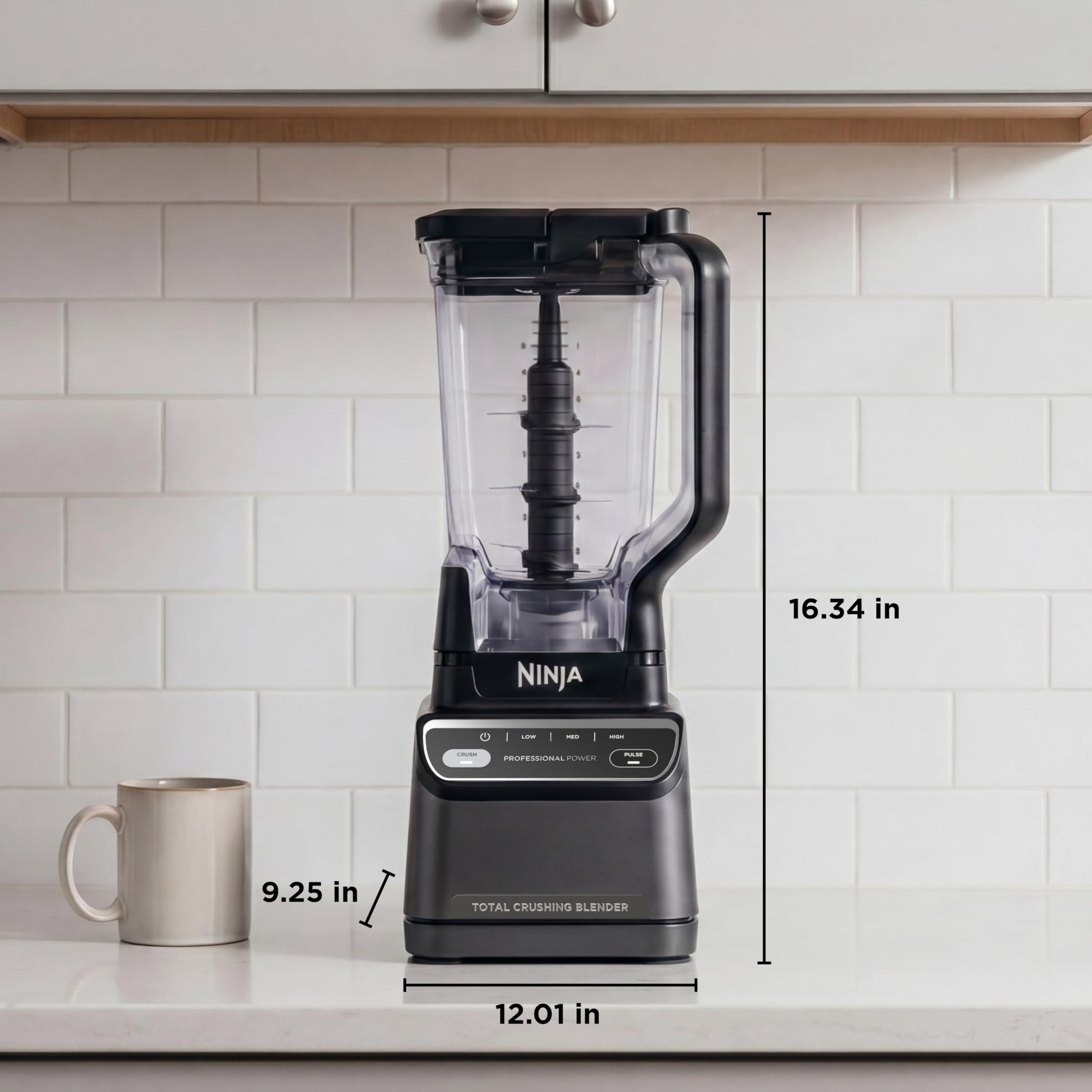Ninja Professional Blender | Smoothie Blending, Drink Mixer, Grinder, Ice Crusher, Frozen Fruit Blending | 1000W Power, Total Crushing Technology, XL 72-oz. Pitcher | Black & Grey | BL610 Gronata