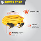 Champion Power Equipment 50-Amp Indoor-Rated Manual Transfer Switch with 30-Foot Generator Power Cord and Weather-Resistant Power Inlet Box Gronata