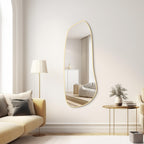 WallBeyond Asymmetrical Mirror, Irregular Mirror Full Length, Boho Wall Mirrors Decorative for Bedroom Living Room Entryway Hall, Mid Century Modern Decor 48" H x 22" W Gronata