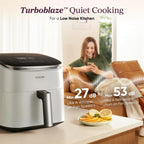 Cosori 9-in-1 TurboBlaze Air Fryer 6 Qt, PFAS-Free Ceramic Coating, 90°–450°F, Precise Heating for Even Results, Air Fry, Roast, Bake, Broil, Dry, Frozen, Proof, Reheat, Keep Warm, 120V, Dark Gray Gronata