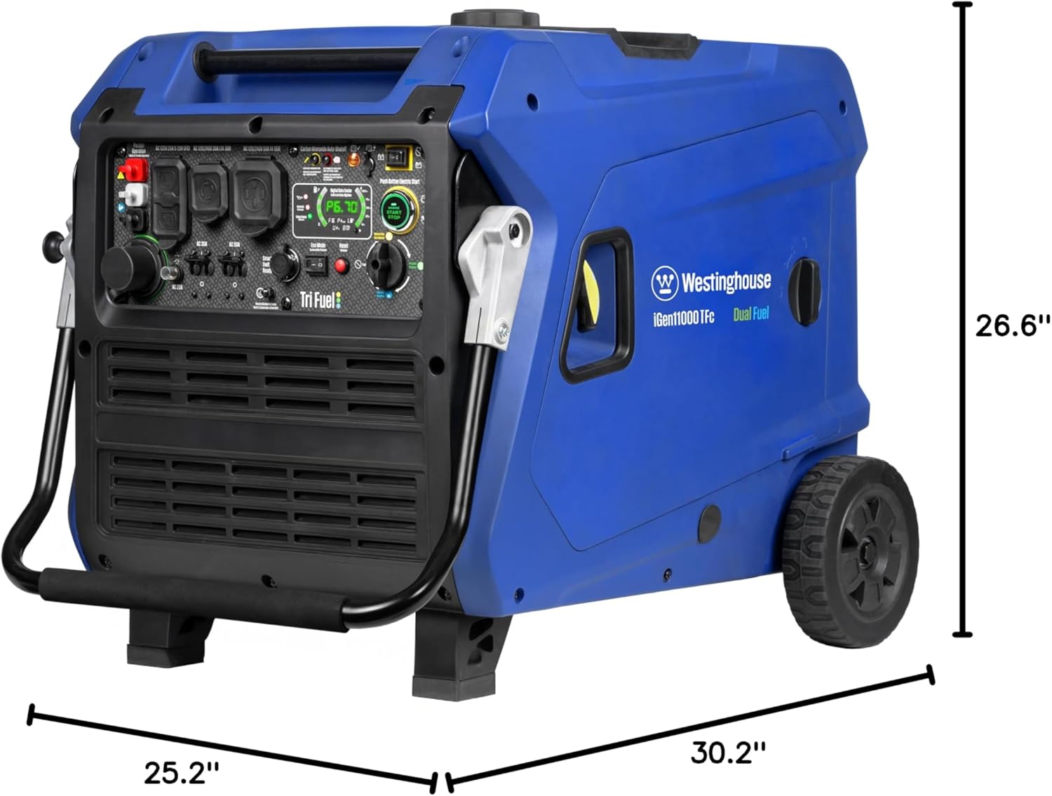 Westinghouse 12000 Peak Watt Tri-Fuel Portable Inverter Generator, Remote Start, Transfer Switch Ready, Gas/Propane/Natural Gas Powered, Low THD, Safe for Electronics, Parallel Capable, CO Sensor Gronata