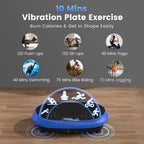 Vibration Plate Exercise Machine, Vibrating Fitness Platform for Lymphatic Drainage, Full Body Shaker Workout Equipment, Bluetooth Power Shaping Vibrate Plate, Board Sport for Home Exercise Gym, Blue Gronata