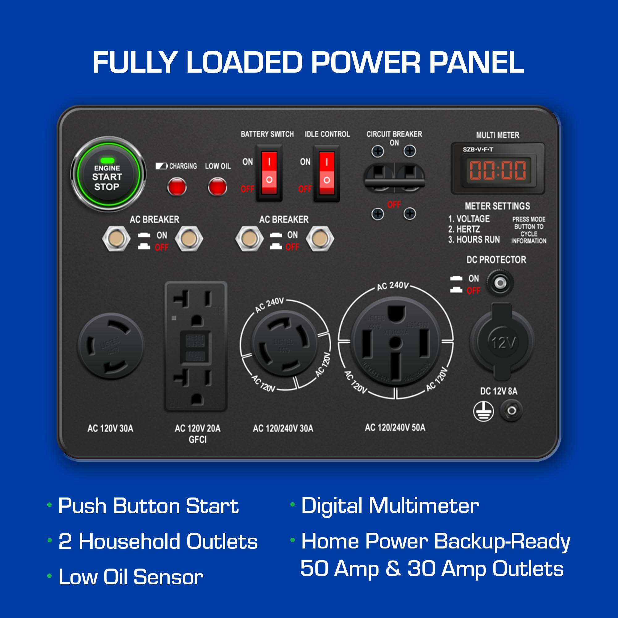 DuroMax XP5500EH 5,500-Watt Dual Fuel Portable Generator - Gas & Propane, Electric Start, RV & Emergency Ready Gronata