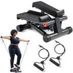 Sunny Health & Fitness Mini Steppers for Exercise at Home, Stair Step Workout Machine with Resistance Bands, Full Body Cardio Equipment with Digital Monitor - No. 012 -S Gronata