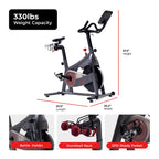 Sunny Health & Fitness Nova Smart Indoor Cycling Bike – Magnetic Resistance Exercise Bike with SunnyFit App, Quiet Belt Drive & Compact Home Cardio Bike for Beginners Gronata