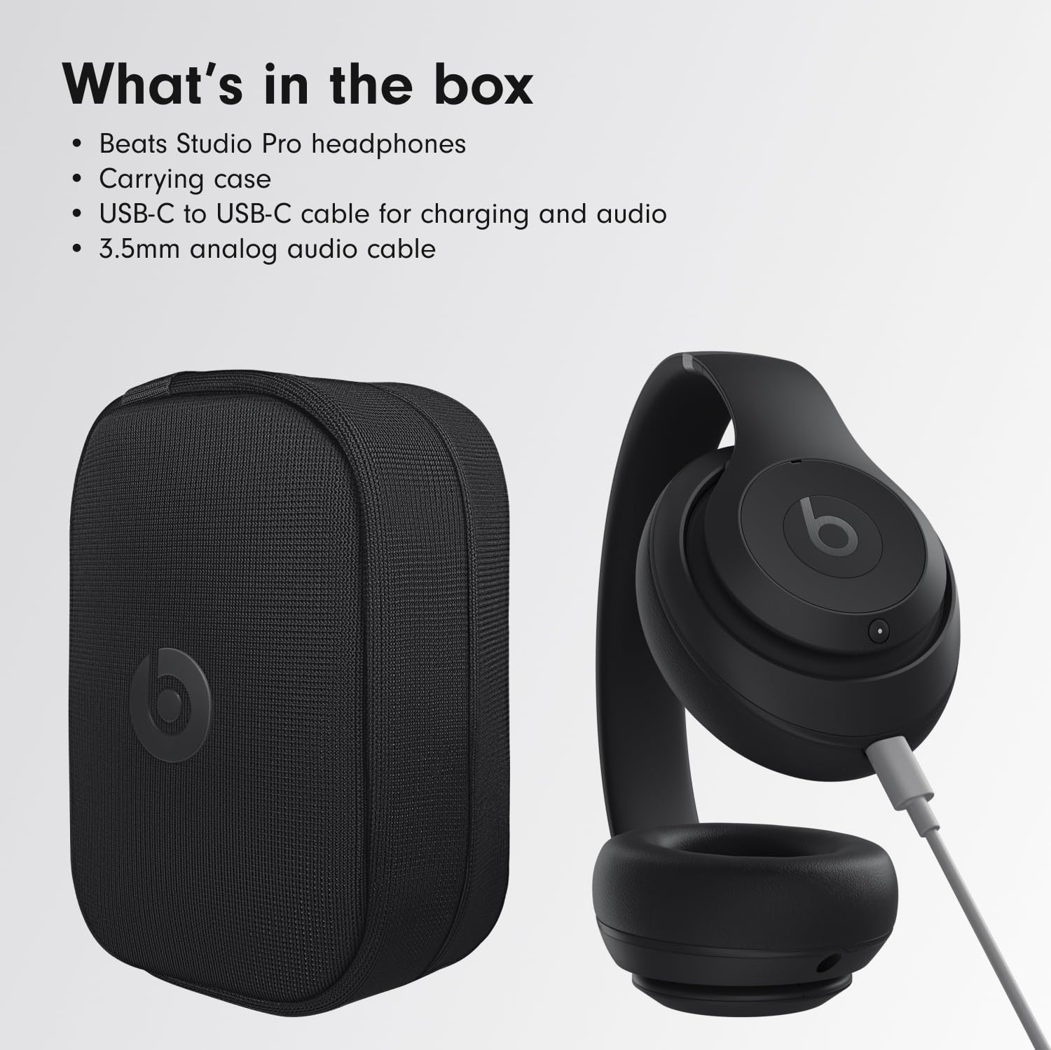Beats Studio Pro Premium Wireless Over-Ear Headphones- Up to 40-Hour Battery Life, Active Noise Cancelling, Great for Travel & Commuting, USB-C Lossless Audio, Apple & Android Compatible -Black Gronata