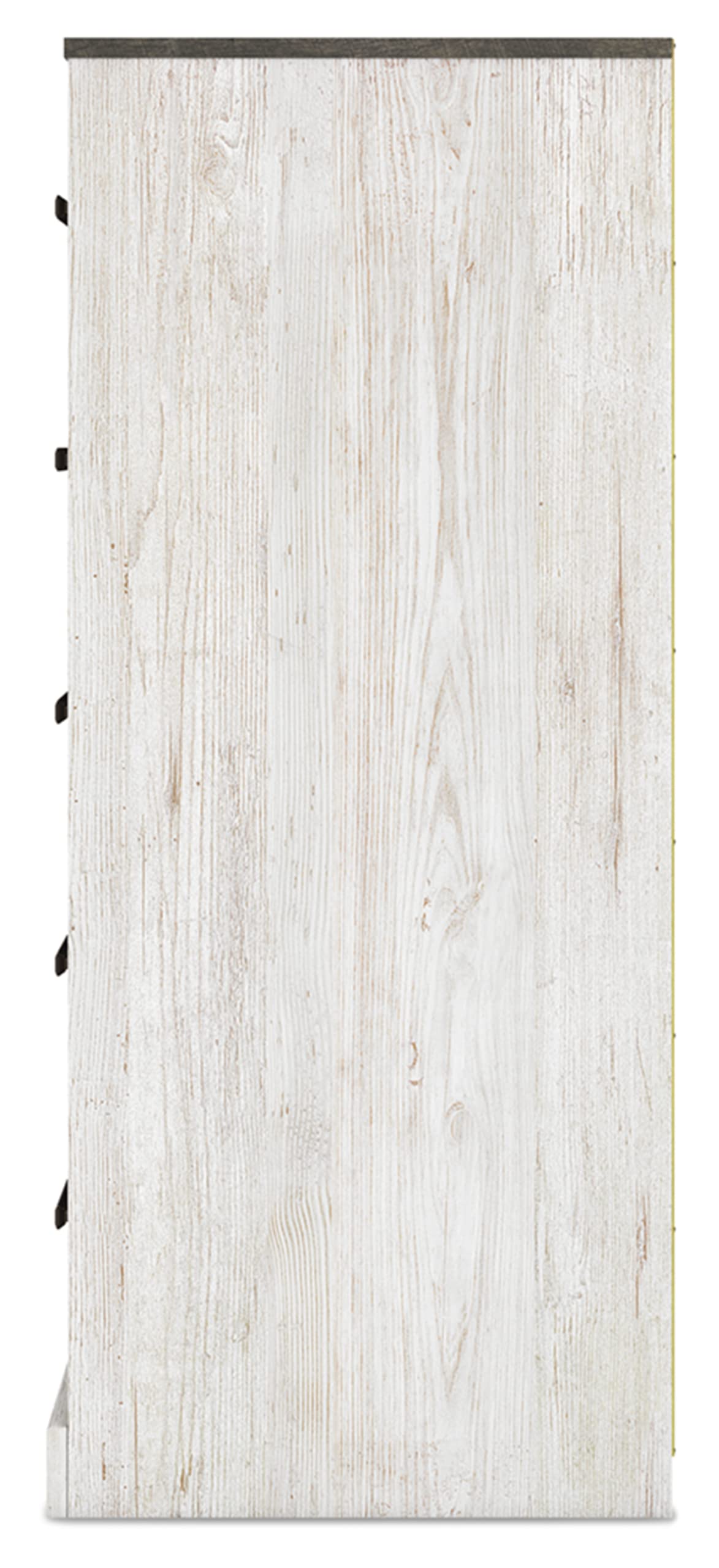 Signature Design by Ashley Shawburn Rustic 5 Drawer Chest of Smooth-Gliding Drawers and Safety Stop, White & Gray Gronata