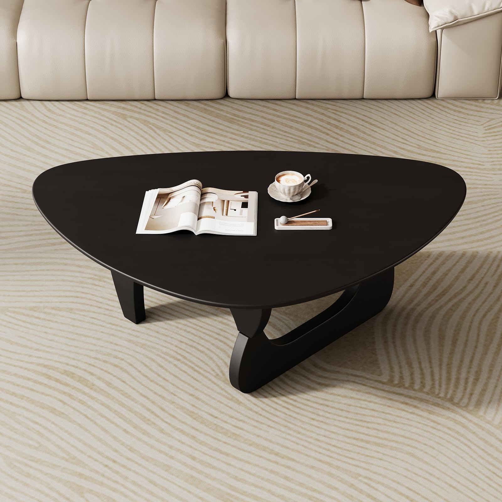 Mid Century Modern Coffee Table - Walnut Wooden Coffee Table for Living Room,Center Table Suitable for Bedroom Living Room Reception Office Tables (Walnut, Small 34.5 * 23.5 * 16in) Gronata