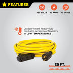 Champion Power Equipment 25-Foot 30-Amp 125-Volt Fan-Style Generator Extension Cord (L5-30P to three 5-15R) Gronata
