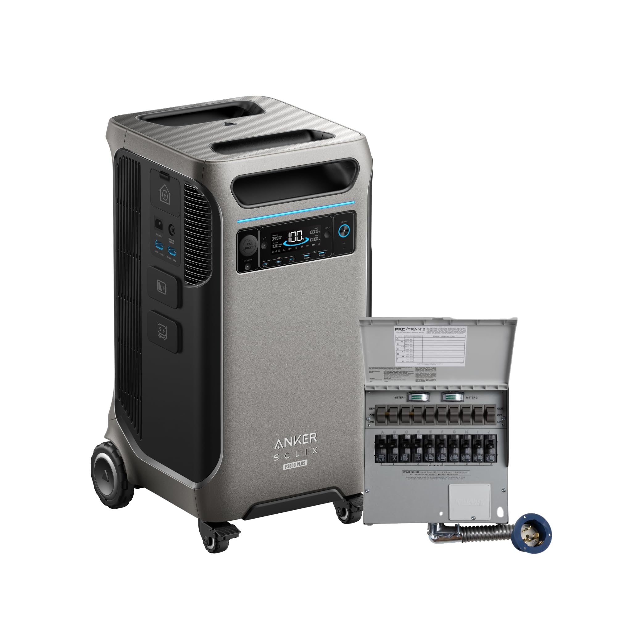 Anker SOLIX F3800 Plus Portable Power Station (2025 NEW), 3,840Wh, 3,200W Solar Input, Generators for Home Use, Expandable to 53kWh, Works with Generator, For Power Outages, RVs, and Emergencies Gronata