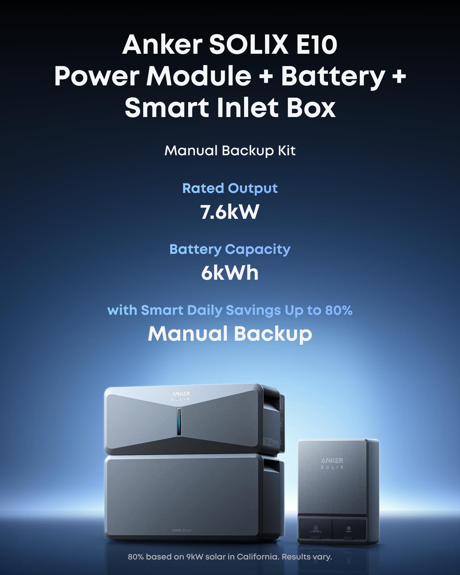 Anker SOLIX B6000 Battery Module for E10, 6kWh Expandable Capacity, Unlock 10kW Turbo Output, Automotive-Grade LFP Cells, 10-Year Lifespan, 4,000+ Cycles, UL 9540A Certified Gronata