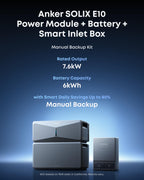 Anker SOLIX E10, Extra Battery, 12kWh Expandable to 90kWh, 10kW Turbo Output, 9kW Solar Input, Generator-Ready, NEMA 4, Up to 12-Month 0% APR Gronata