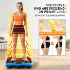 GLYLF Vibration Plate Exercise Machine, 130 Levels Full Body Workout Vibrating Plate for Lymphatic Drainage Weight Loss, 450 Lbs Capacity Shake Platform with Resistance Bands Bluetooth for Women Men Gronata