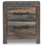 Signature Design by Ashley Wynnlow Rustic 2 Drawer Two Drawer Nightstand, 24.41" Tall, Weathered Gray Gronata