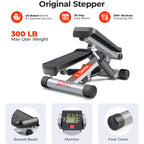 Sunny Health & Fitness Mini Steppers for Exercise at Home, Stair Step Workout Machine with Resistance Bands, Full Body Cardio Equipment with Digital Monitor - No. 012 -S Gronata