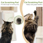 Globlazer Heavy Duty Cat Tree, 70 inch Sturdy Cat Tree for Indoor Cats Extra Large Cat Tower with Scratching Post, Hammock, Cat Condo for Adult Cats Kittens, F70 Pro, Light Grey Gronata