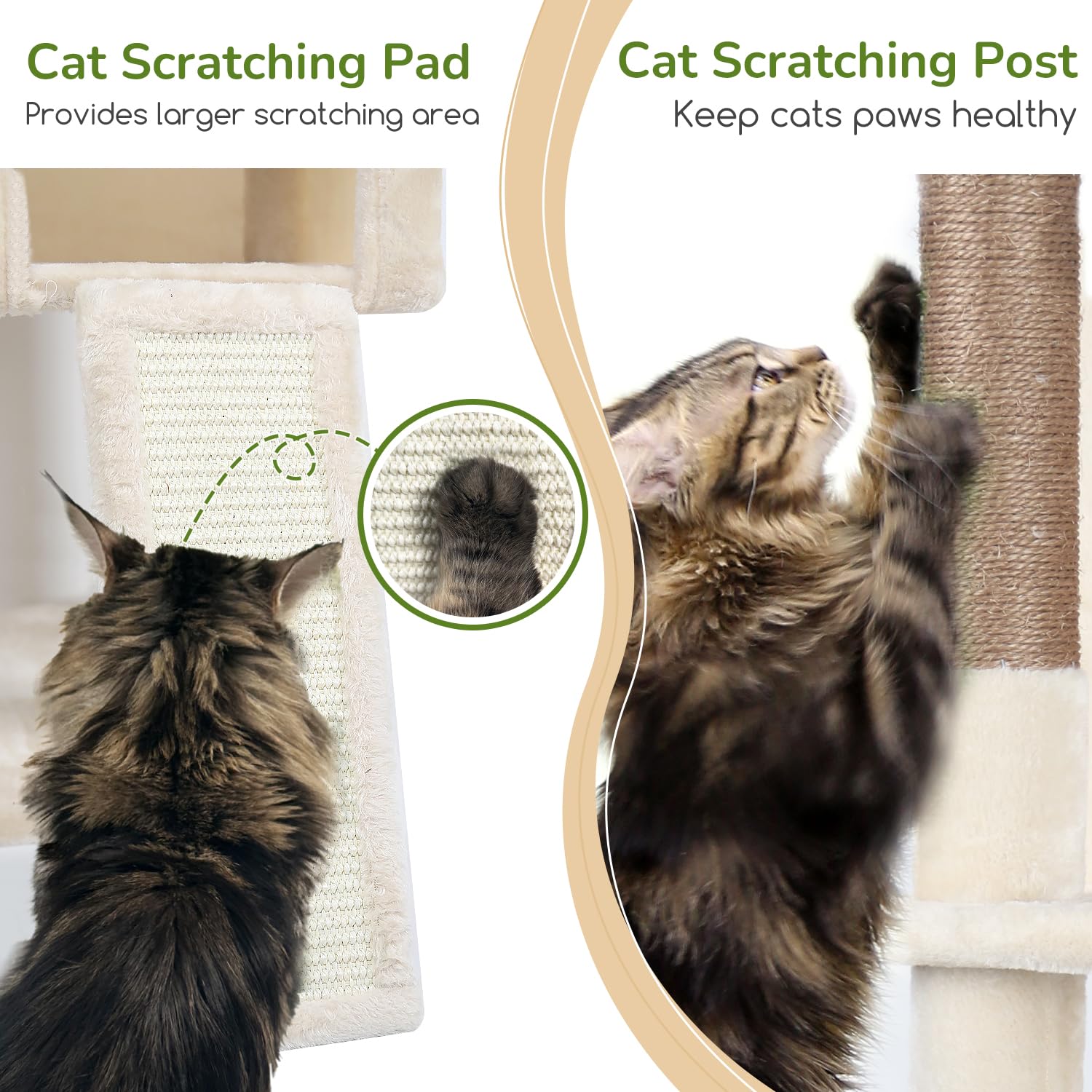 Globlazer Heavy Duty Cat Tree, 70 inch Sturdy Cat Tree for Indoor Cats Extra Large Cat Tower with Scratching Post, Hammock, Cat Condo for Adult Cats Kittens, F70 Pro, Light Grey Gronata