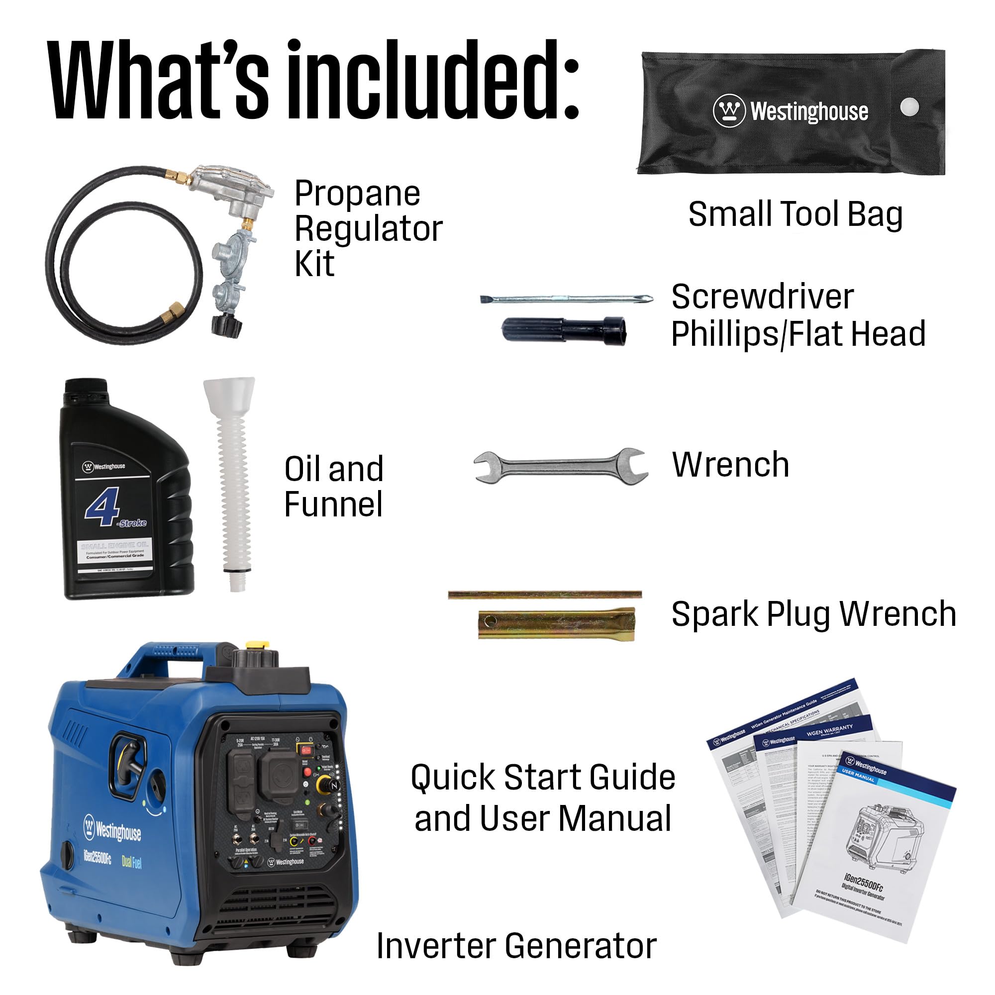Westinghouse 2550 Peak Watt Super Quiet & Lightweight Portable Inverter Generator, RV Ready 30A Outlet, Gas Powered, Parallel Capable, Long Run Time,Blue Gronata