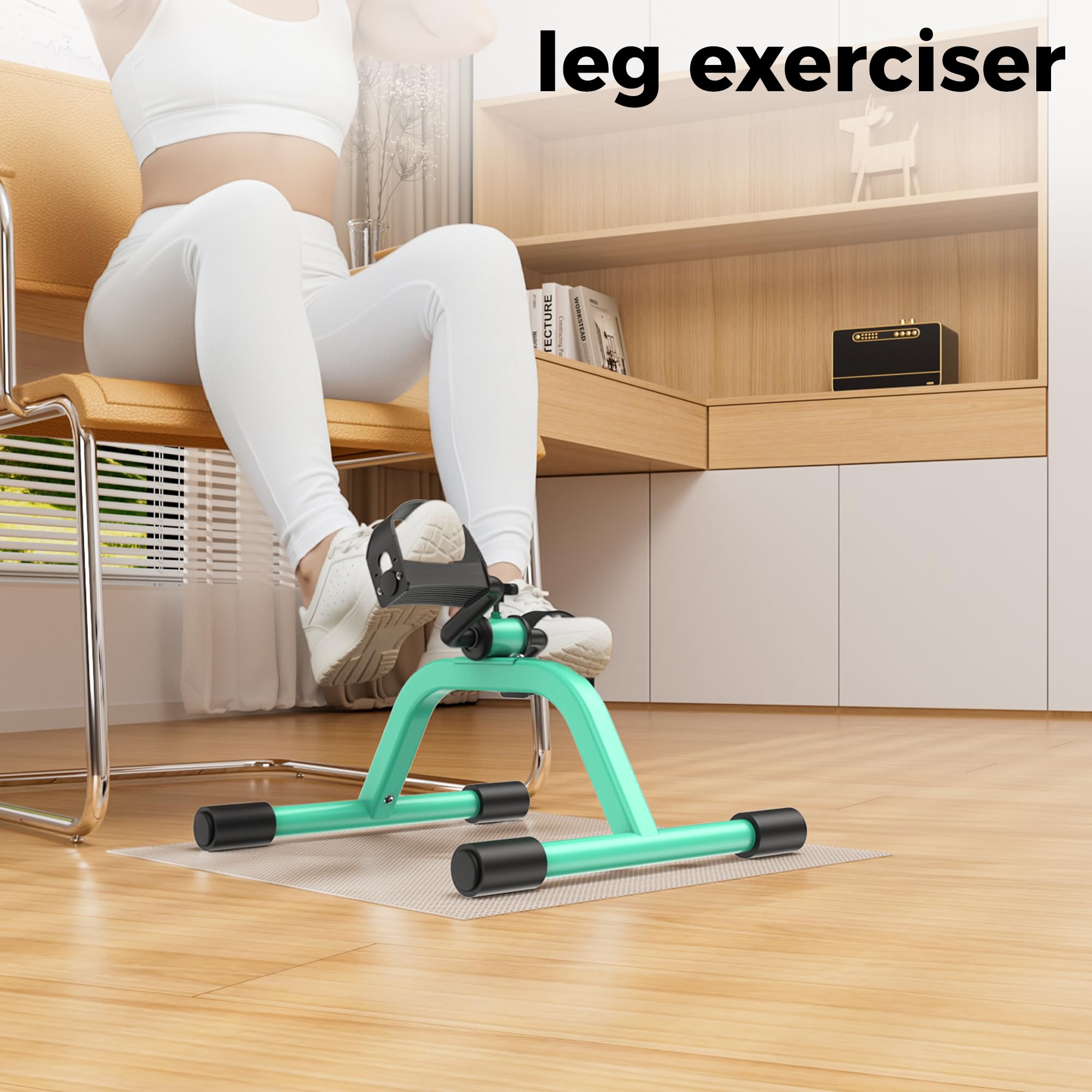 RYGEO Pedal Exerciser Mini Exercise Bike for Leg and Arm Recovery Exercise Lightweight and Portable Floor Bike(Silver) Gronata