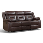 EBELLO Faux Leather Recliner Sofa Furniture Set for Living Room, 2 Recliner Chairs, 3 Seat Reclining Sofa Couch Set for Meeting Room, Brown Gronata
