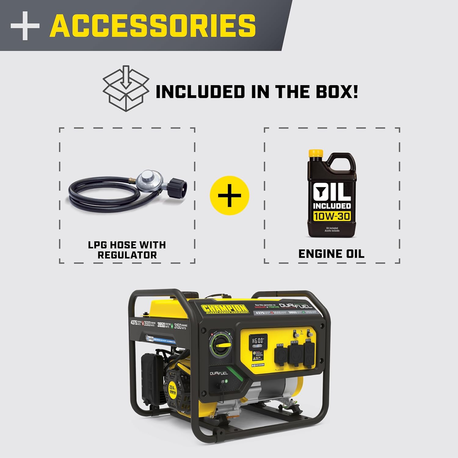 Champion Power Equipment 4375-Watt Dual Fuel RV Ready Portable Generator with Free 3-Year Warranty Gronata