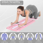 JANUA Pilates Board - Pilates Reformer Set, Multi-Purpose Foldable Pilates Reformer Board for Home, 5 in 1 Pilates Sliding Board Gronata