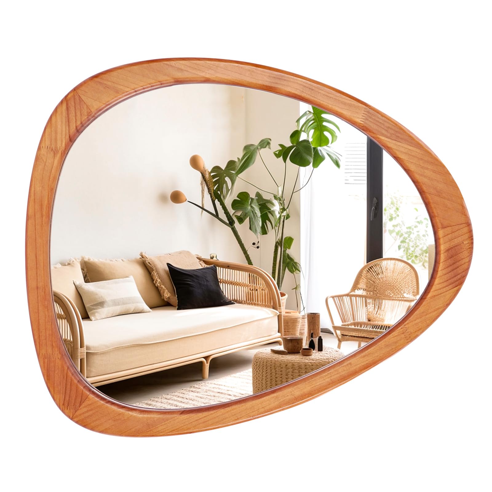 WallBeyond Asymmetrical Mirror, Irregular Mirror Full Length, Boho Wall Mirrors Decorative for Bedroom Living Room Entryway Hall, Mid Century Modern Decor 48" H x 22" W Gronata