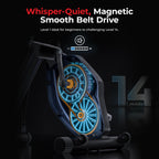 Sunny Health & Fitness Foldable Magnetic Stationary Exercise X-Bike Pro, 300 LB Capacity, Low-Impact, 14-Level Resistance, Ergonomic Support, SunnyFit App Enhanced Connectivity - SF-B223012 Gronata