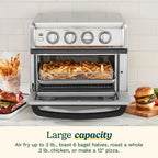 Cuisinart Air Fryer Toaster Oven, 1800W, 8-in-1 with Air Fry, Convection, Broil & Warm, 0.6 Cubic Feet, 60-Minute Timer, TOA-70NAS, Stainless Steel Gronata