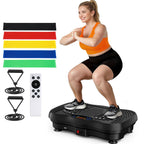 GLYLF Vibration Plate Exercise Machine, 130 Levels Full Body Workout Vibrating Plate for Lymphatic Drainage Weight Loss, 450 Lbs Capacity Shake Platform with Resistance Bands Bluetooth for Women Men Gronata