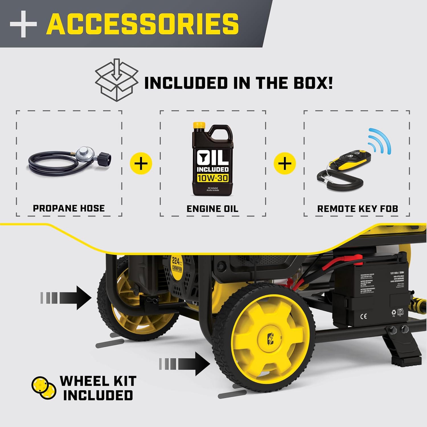 Champion Power Equipment 4375-Watt Wireless Start Dual Fuel RV Ready Portable Generator with Free 3-Year Warranty Gronata