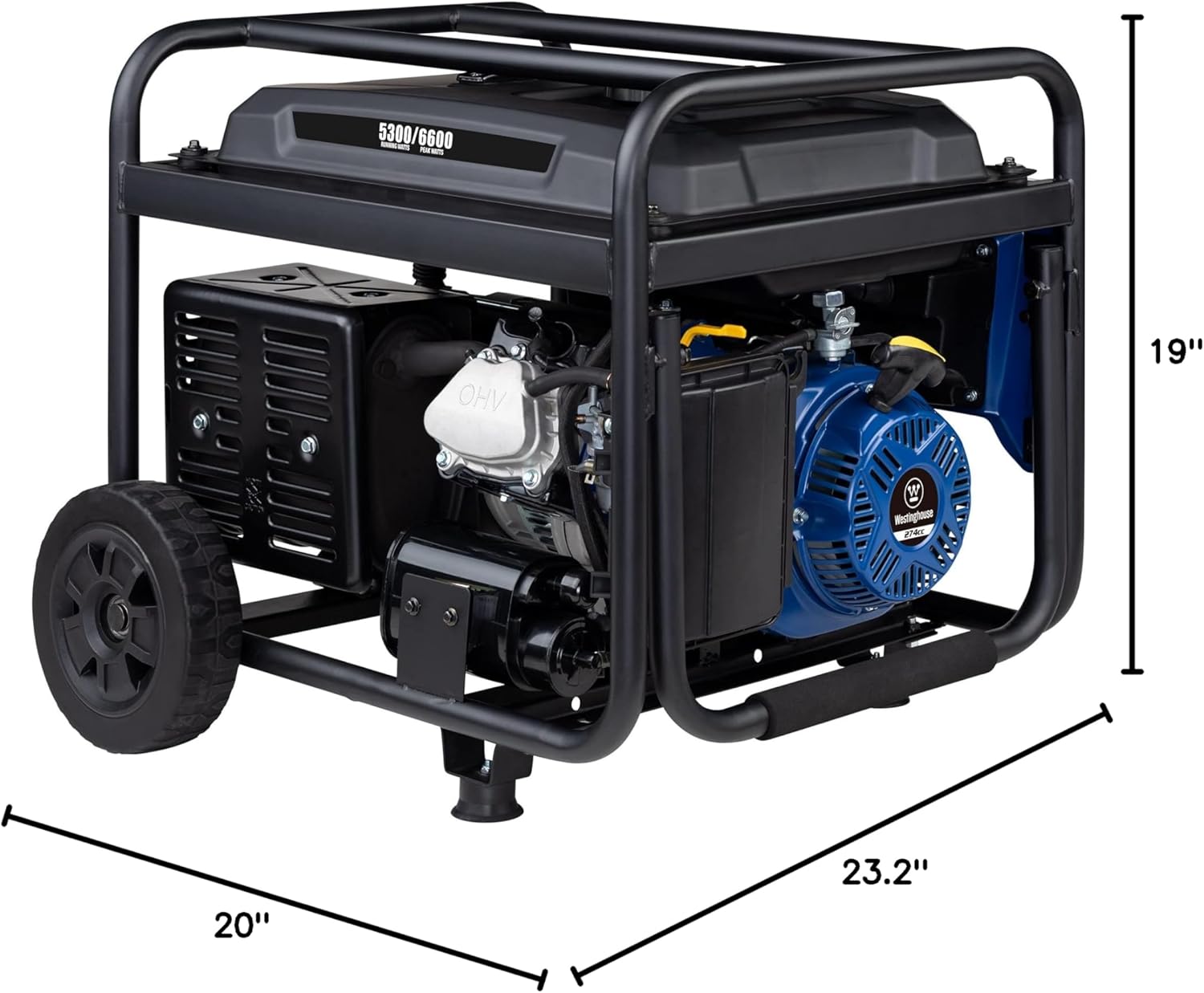 Westinghouse 6600 Peak Watt Home Backup Portable Generator, Transfer Switch Ready 30A Outlet, RV Ready 30A Outlet, Gas Powered, CO Sensor Gronata