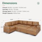 HONBAY Sectional Sleeper Sofa with Pull Out Bed U-Shape Sectional Couch Sleeper Bed with Storage Chaise 6 Seater Sleeper Sectional Sofa, Light Grey Gronata