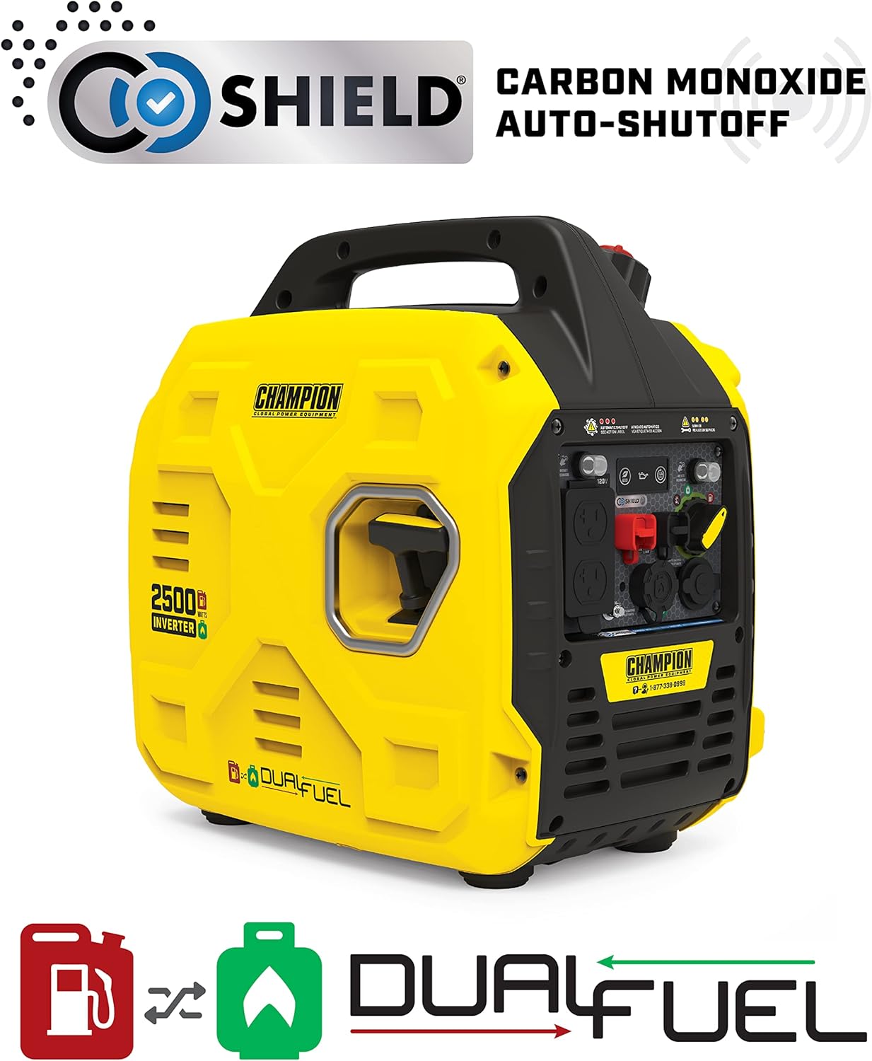 Champion Power Equipment 2500-Watt Dual Fuel Ultralight Portable Inverter Generator with Quiet Technology and CO Shield Gronata
