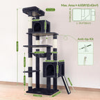 Globlazer Heavy Duty Cat Tree, 70 inch Sturdy Cat Tree for Indoor Cats Extra Large Cat Tower with Scratching Post, Hammock, Cat Condo for Adult Cats Kittens, F70 Pro, Light Grey Gronata
