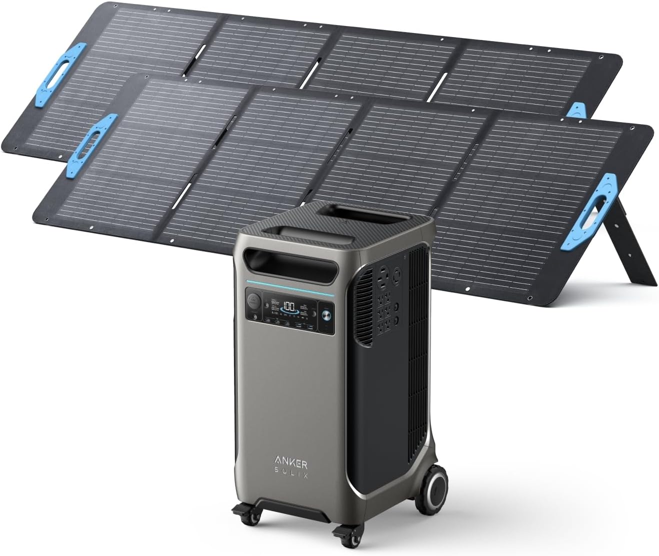 Anker SOLIX F3800 Portable Power Station with 2× 200W Solar Panels, 3,840Wh LiFePO4 Battery, 120V/240V 6,000W AC Output, Solar Generator for Home Use, RVs, Emergencies, Outages, and Outdoor Camping Gronata