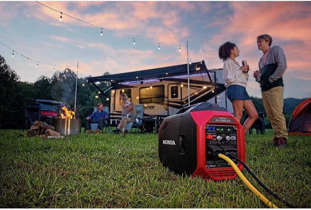 Honda EU3200i 3200 Watt Inverter Generator, Super Quiet 120V Gas Powered Portable Generator for Camping, RV or Home Backup Power Supply, Up to 8.6 Hour Run Time (EU3200IAN2) Gronata