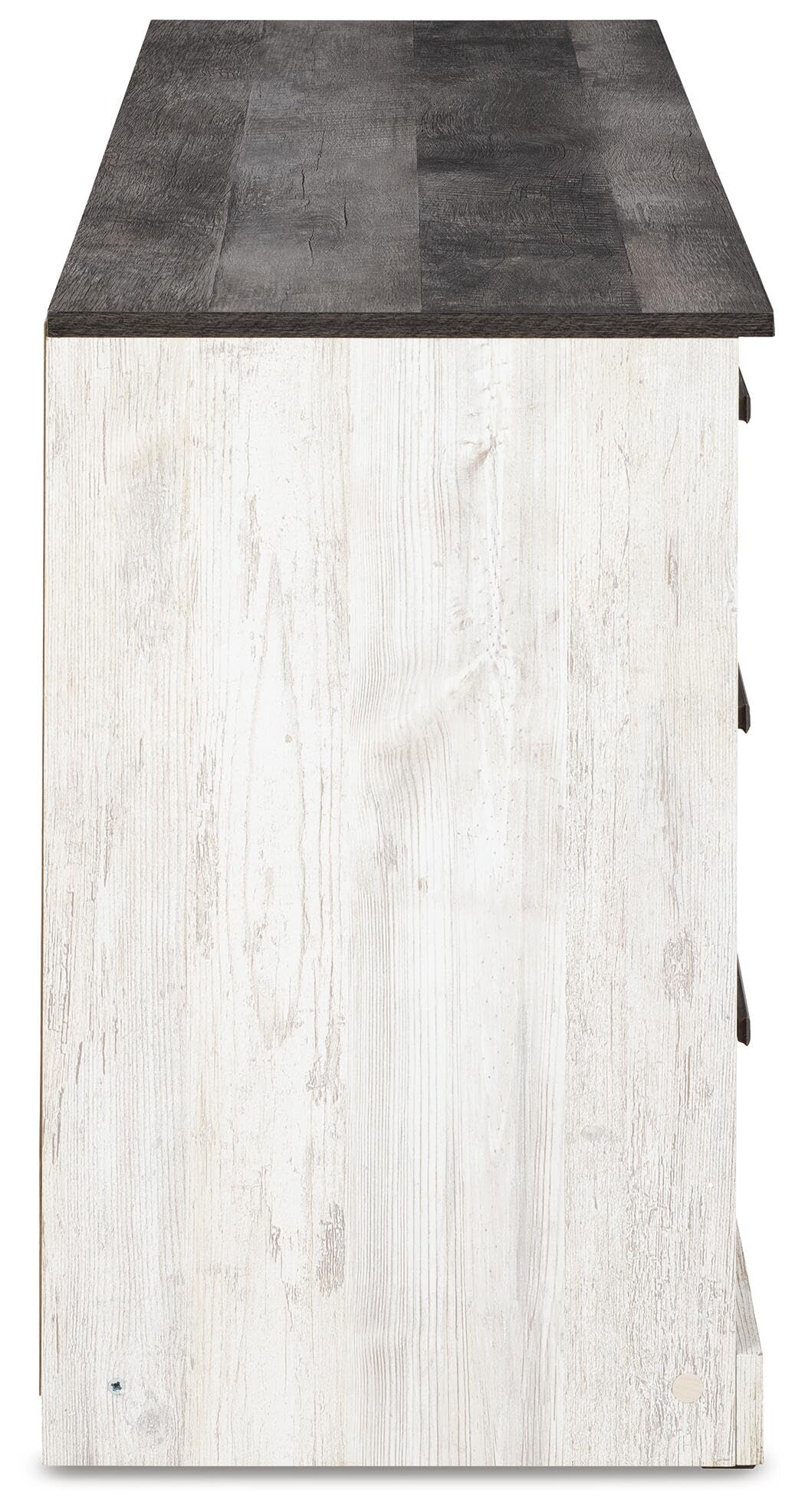 Signature Design by Ashley Shawburn Rustic 5 Drawer Chest of Smooth-Gliding Drawers and Safety Stop, White & Gray Gronata