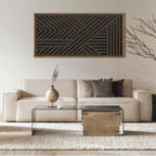 IARTTOP Large Boho Mid-century Modern Wood Wall Art 16x32 Inch Framed Green Abstract Leaf Wooden Wall Decor Bohemian Minimalist Geometric Wall Art Decor for Bedroom Living Room Office Set of 3 Gronata