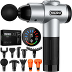 TOLOCO Massage Gun, Deep Tissue Back Massage for Athletes for Pain Relief, Percussion Massager with 10 Massages Heads & Silent Brushless Motor, Fathers Day Dad Gifts, Black Gronata