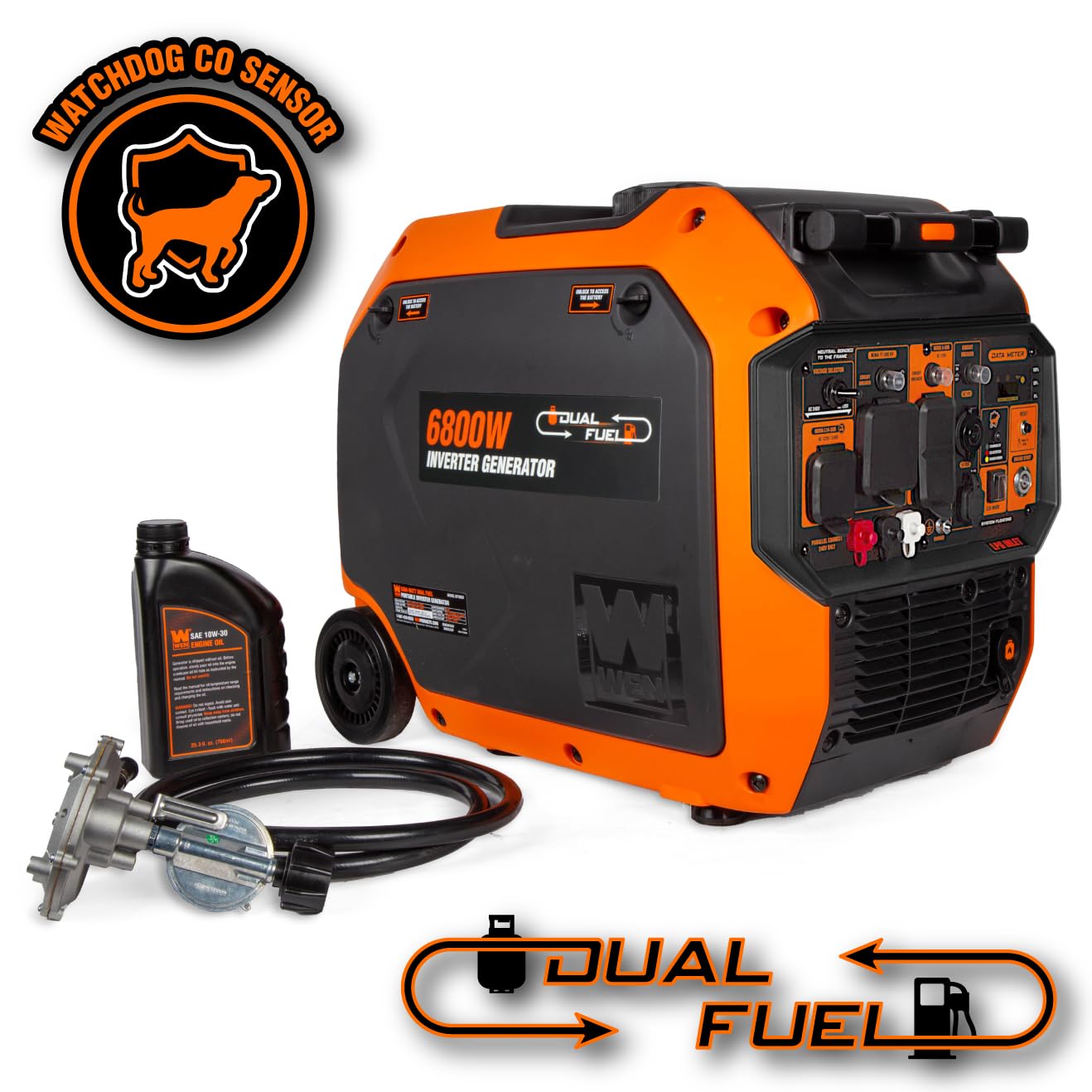 WEN DF451i Super Quiet 4500-Watt Electric Start Dual Fuel RV-Ready Portable Inverter Generator with Fuel Shut-Off Gronata